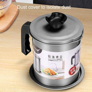 Oil Strainer Pot Grease Can, 1.4 L/1.7L Stainless Steel Container